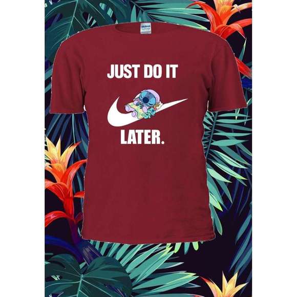 Gildan Tops - Disney Stitch Just Do It Later T Shirt